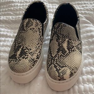 Snake skin pattered slide on shoes